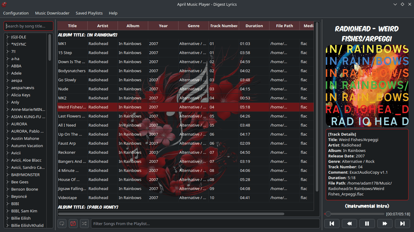 April Music Player screenshot 1